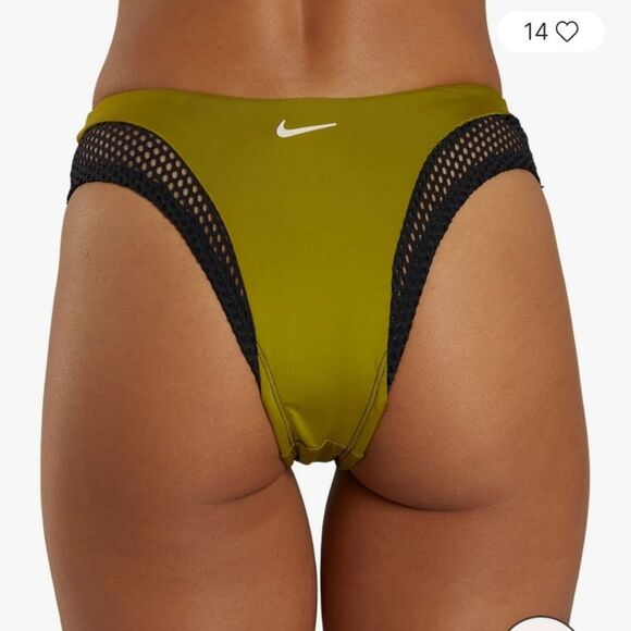 Nike Women's Explore Cheeky Sling Bikini Bottom In Moss Size Large - Picture 2 of 11
